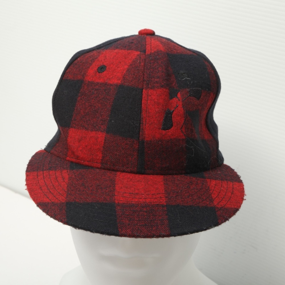 Decky Hat Company Baseball Cap Mens OSFM Red Black Buffalo Plaid Performance 903